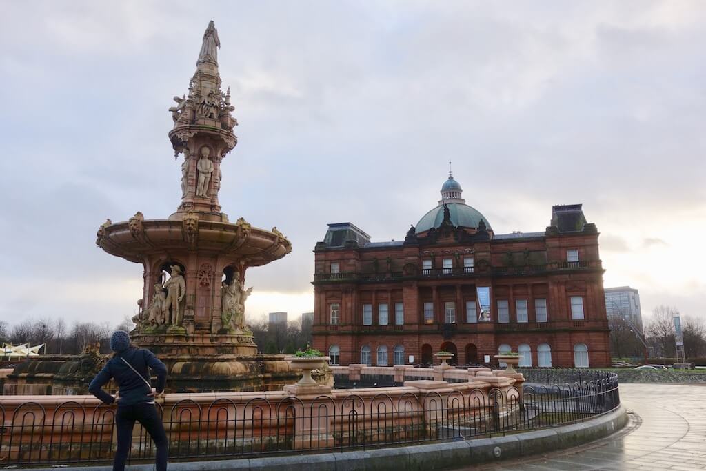 Fountain outside Peoples Palace Glasgow Scotland