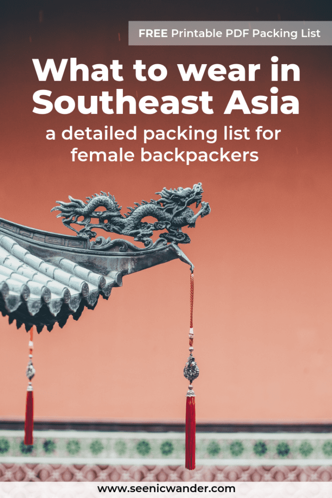 what to pack for south east asia | Female packing list for Southeast Asia
