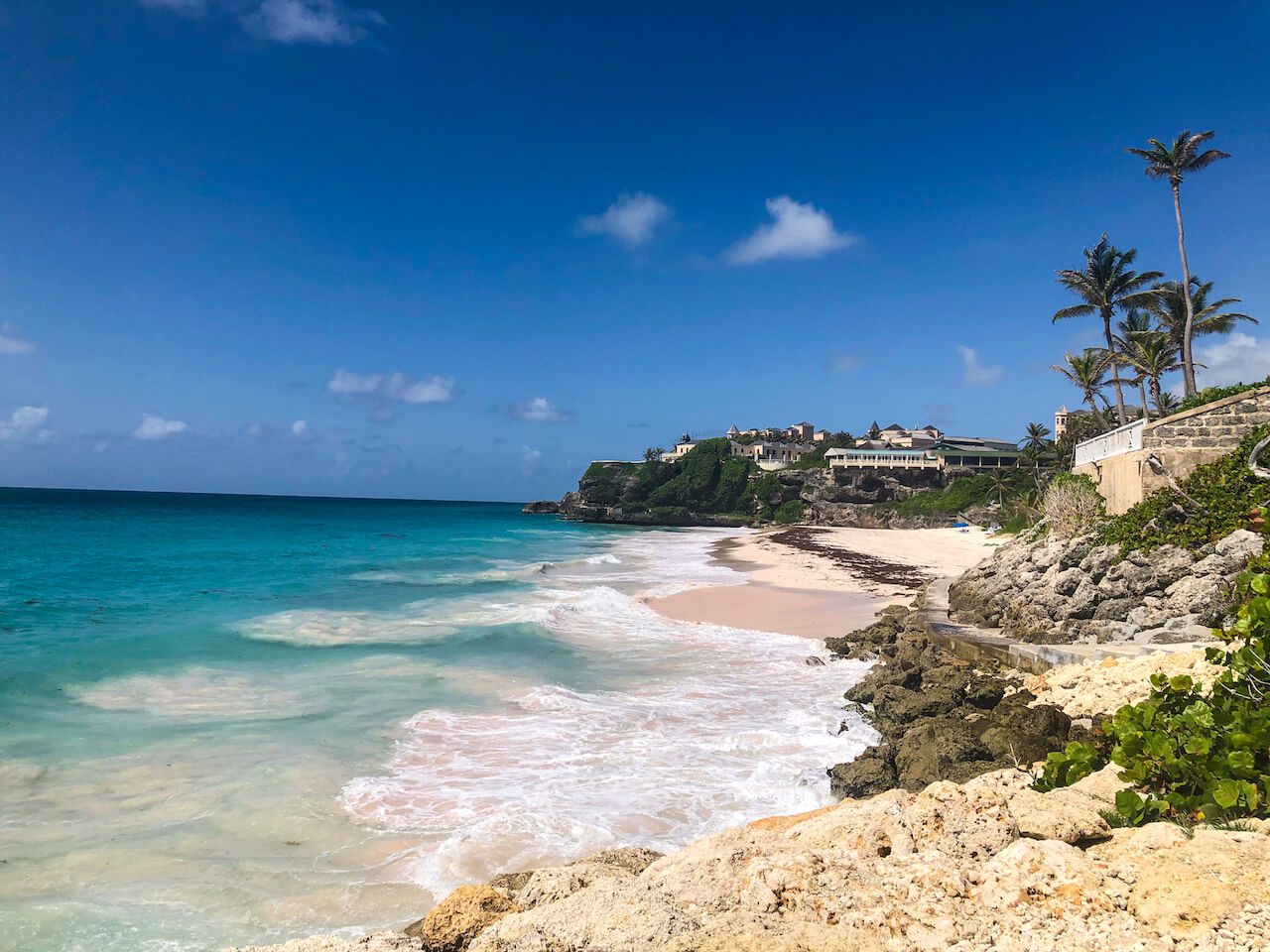 traveling to barbados during covid this is a view of the crane beach barbados a popular quarantine hotel