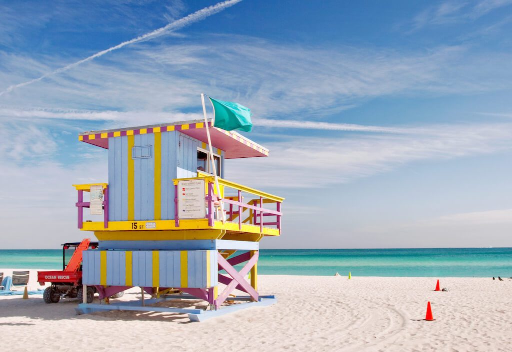 A lifeguard stand on Miami Beach, 3 Day Miami Itinerary