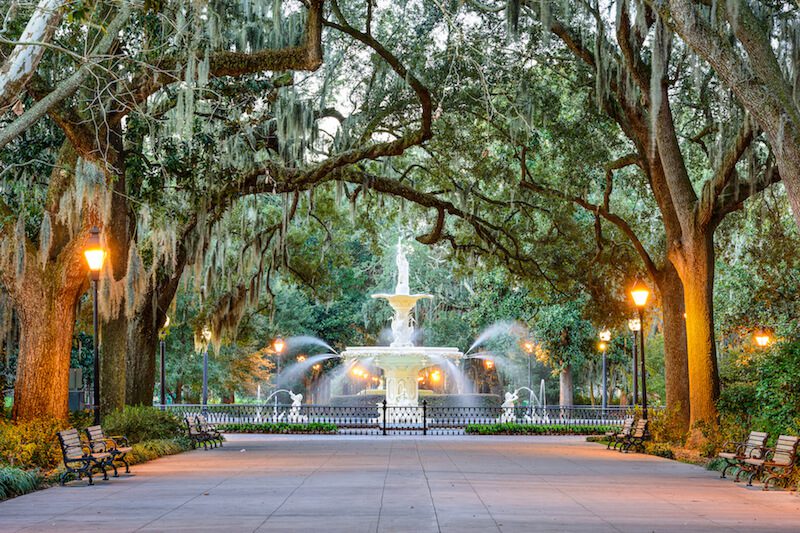Forsyth Park in Savannah, Georgia. Image via DepositPhotos