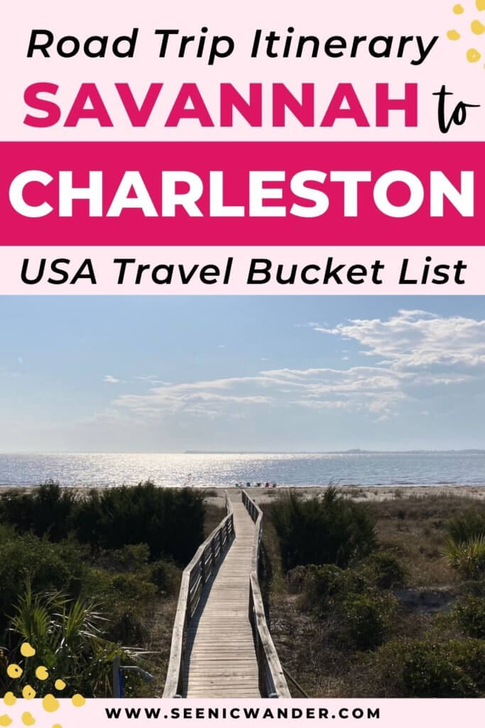 EdisImage of Edisto Beach with text overlay that reads: Savannah to Charleston Road Trip Itinerary