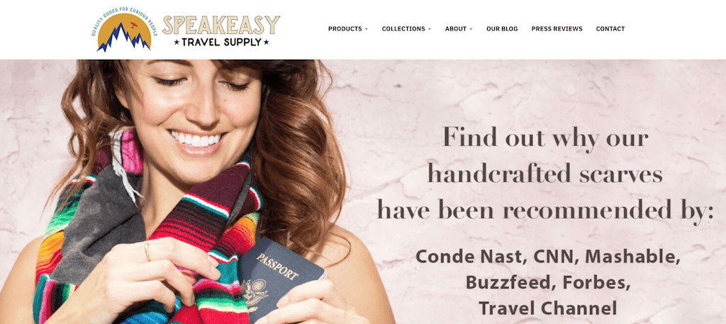 Speakeasy Travel Scarves have pockets to hold your passport and valuables while traveling