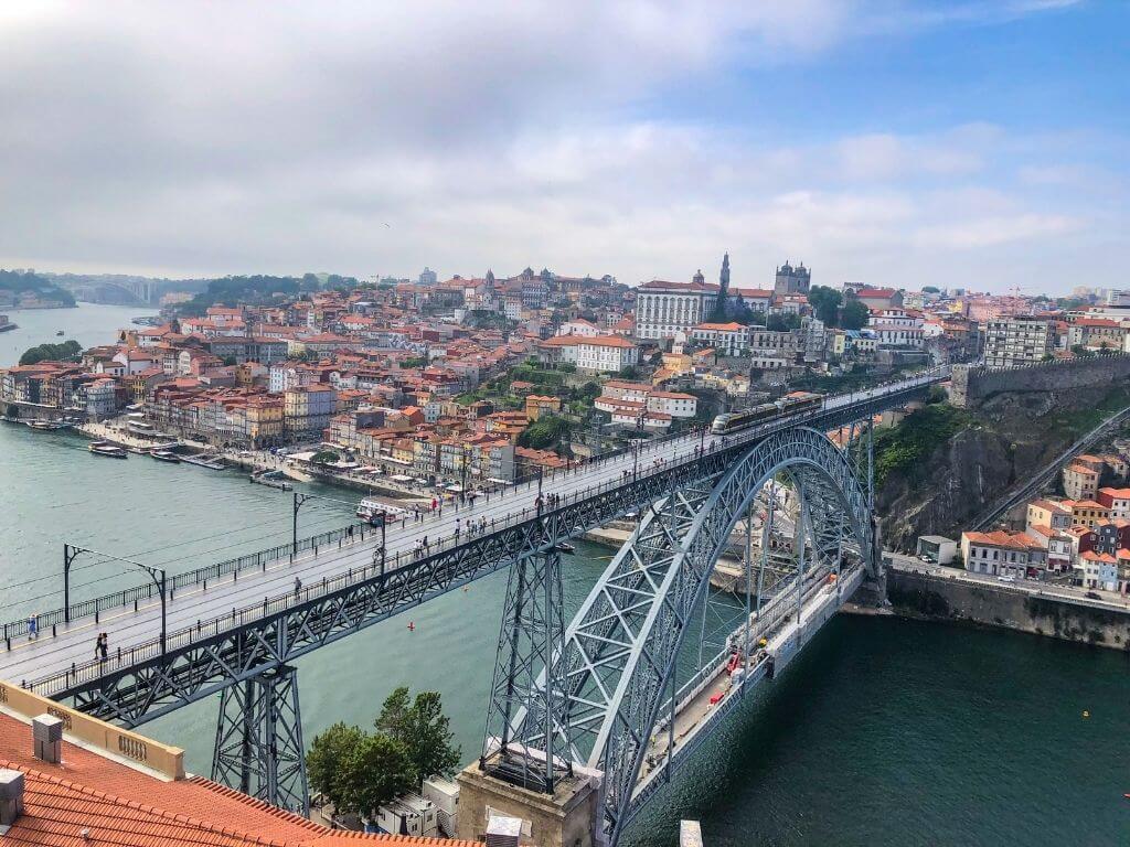 A panoramic view of Porto and the bridge